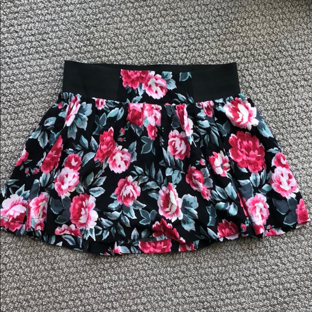 Charlotte Russe Floral Skater Skirt
